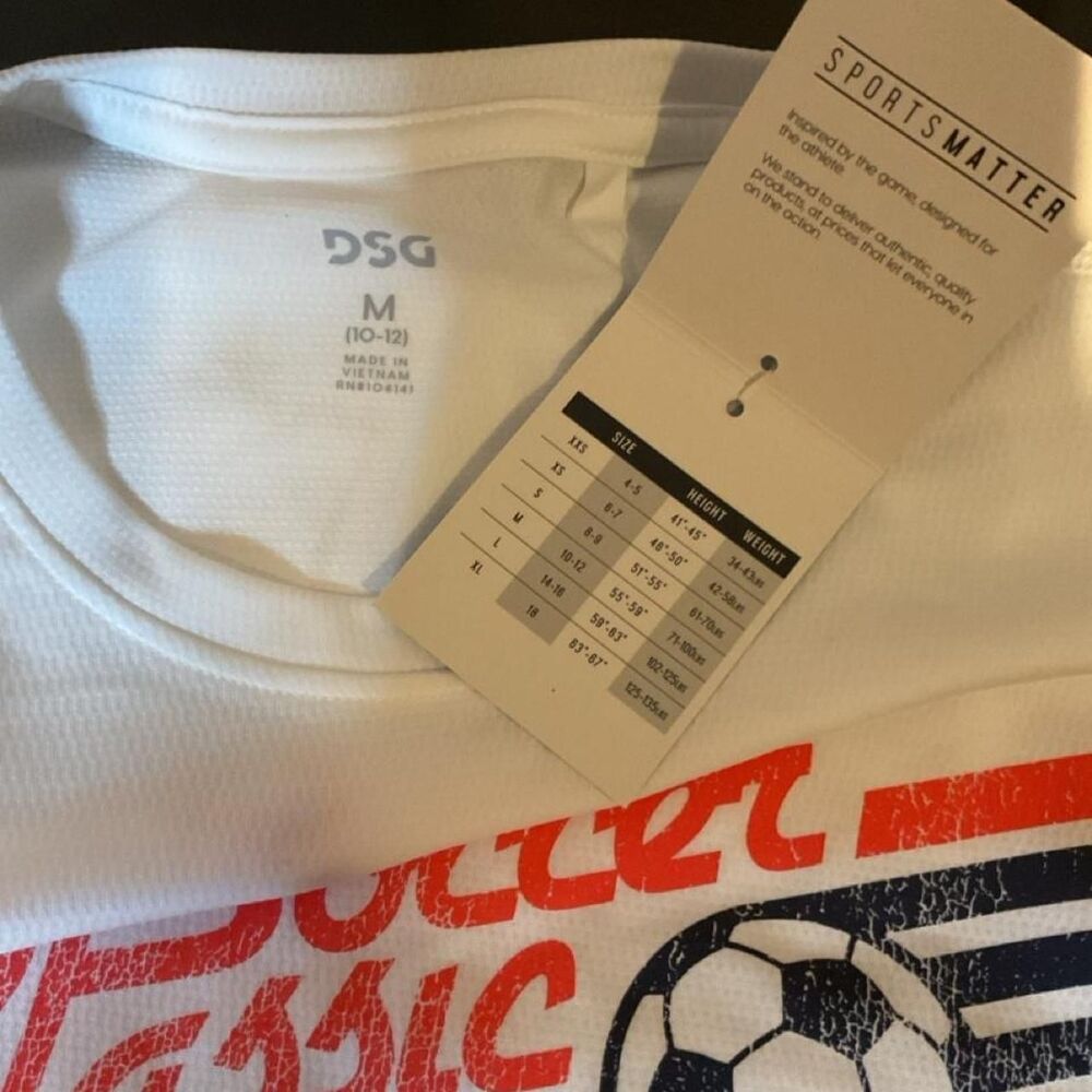 DSG Kids White Soccer Classic Procup Tank Top M - Picture 3 of 6
